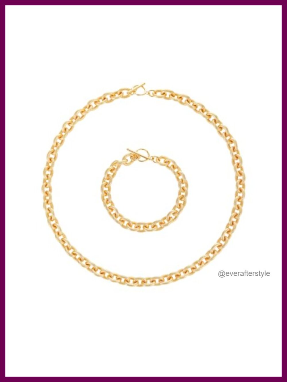 14K Gold-Plated Snakeskin Texture Rolo Chain Necklace Bracelet Jewelry Set